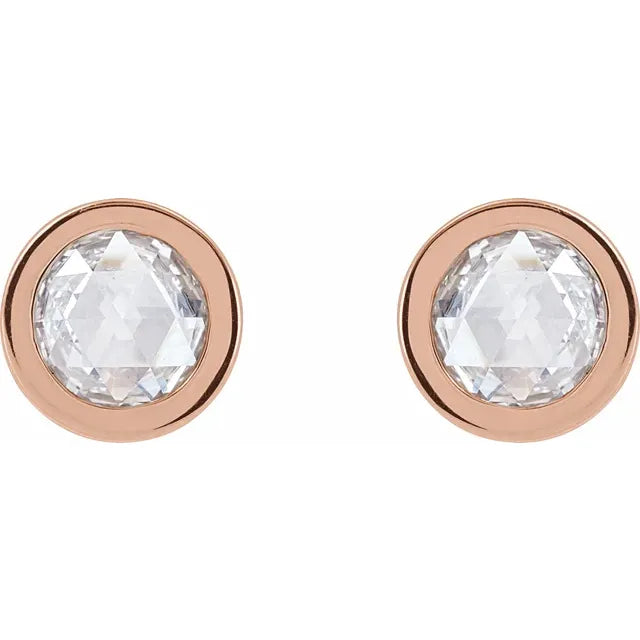 Rose-Cut Diamond Bezel Studs