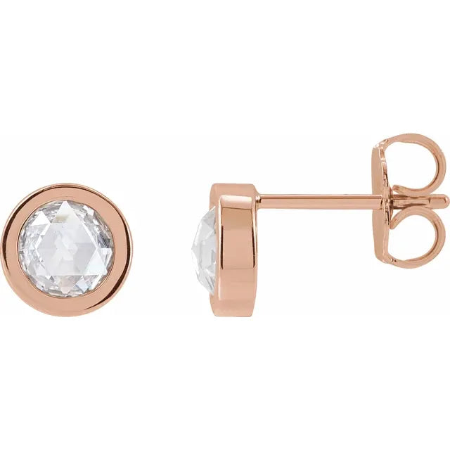 Rose-Cut Diamond Bezel Studs