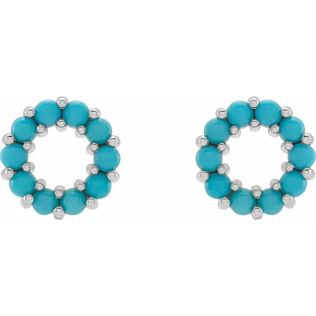 Turquoise Open Circle Stud