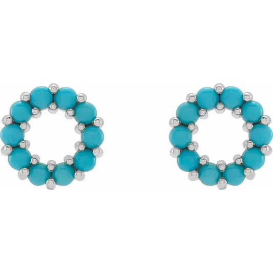 Turquoise Open Circle Stud