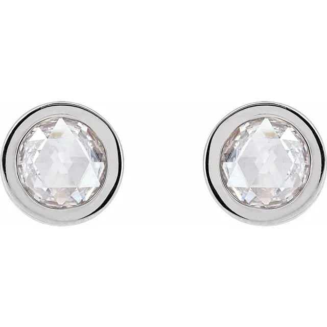 Rose-Cut Diamond Bezel Studs