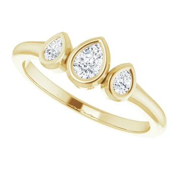 Triple Pear Ring