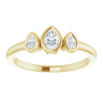 Triple Pear Ring