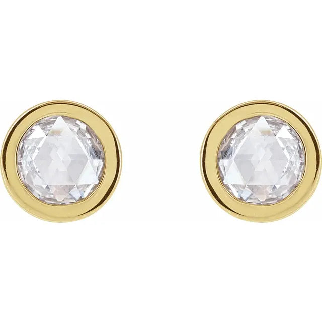 Rose-Cut Diamond Bezel Studs