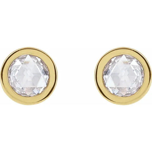 Rose-Cut Diamond Bezel Studs