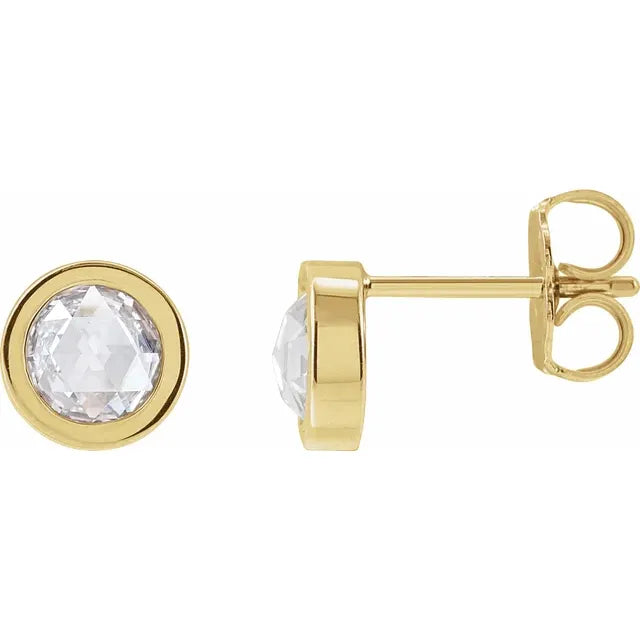 Rose-Cut Diamond Bezel Studs