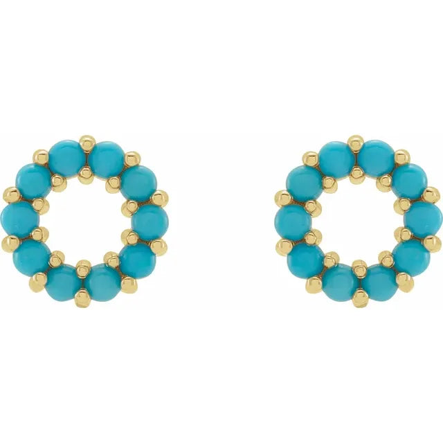 Turquoise Open Circle Stud