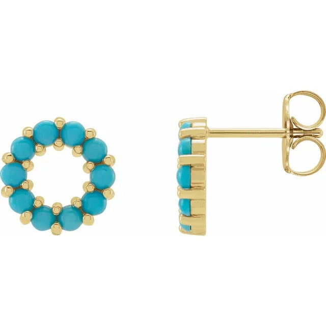 Turquoise Open Circle Stud